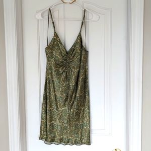 Zara Satin Effect Paisley Mini Slip Dress